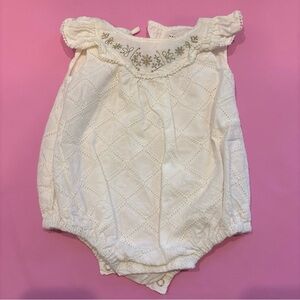 Max Studio Baby Girl Ivory One Piece Romper Size 3-6 months